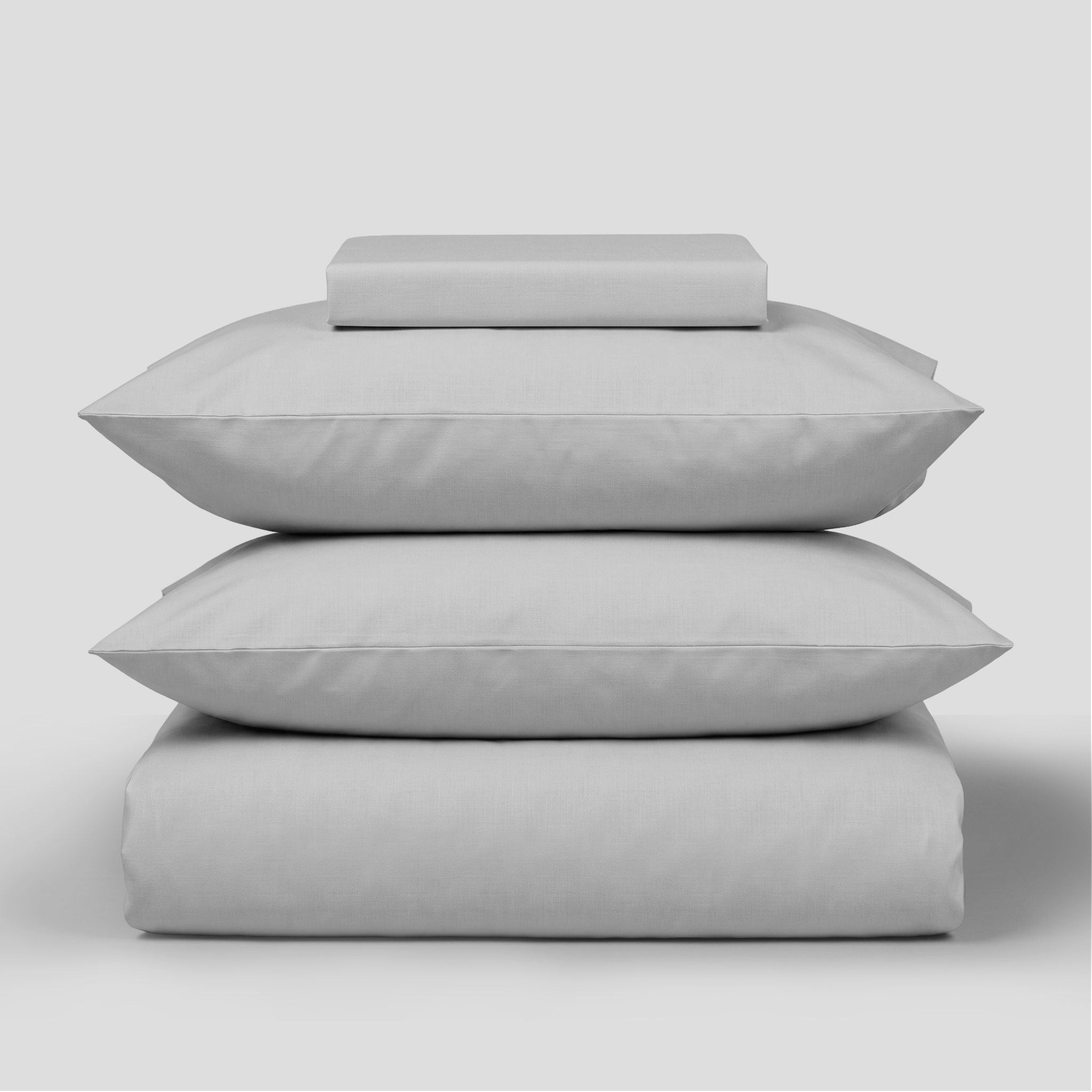 Light Grey Crisp Cool Organic Percale Duvet Set