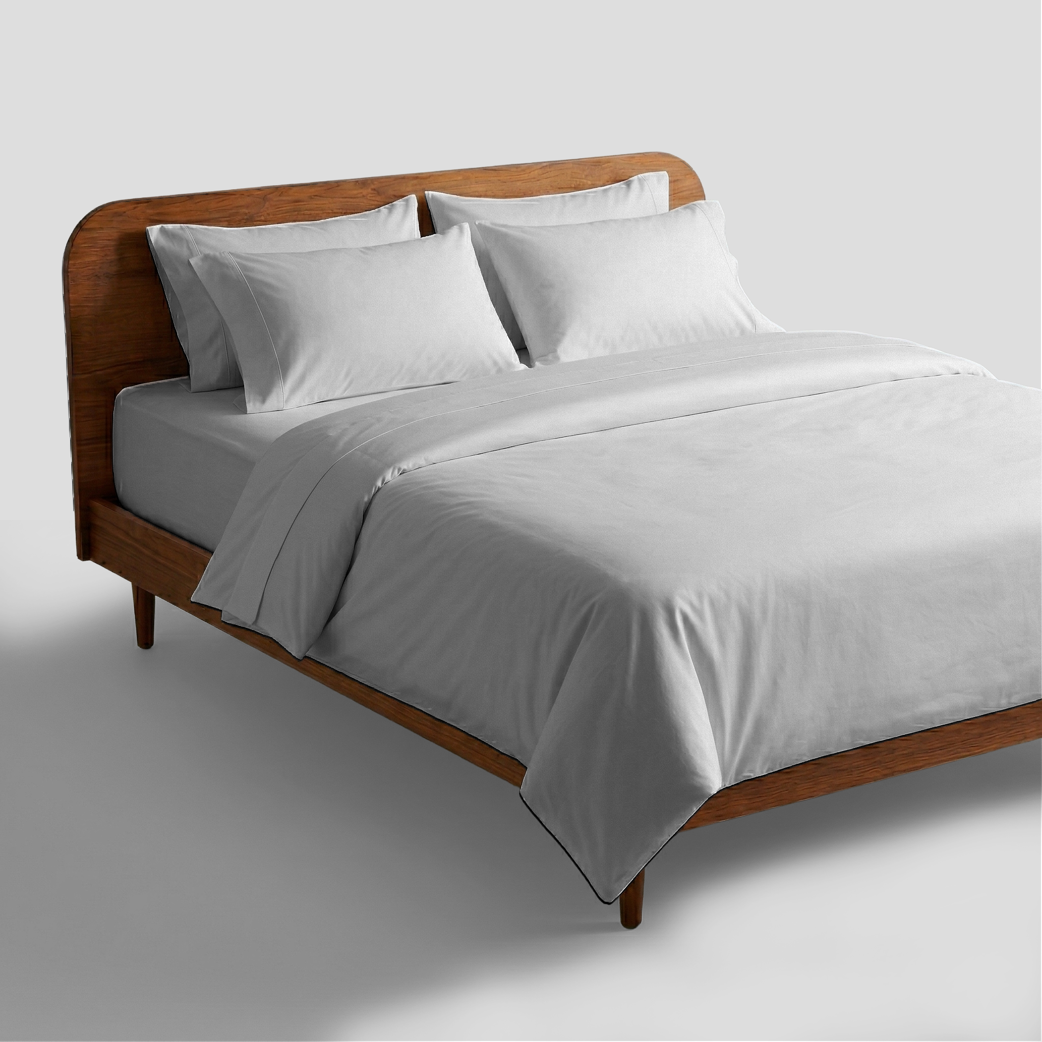 Light Grey Organic Cotton Percale Duvet Cover