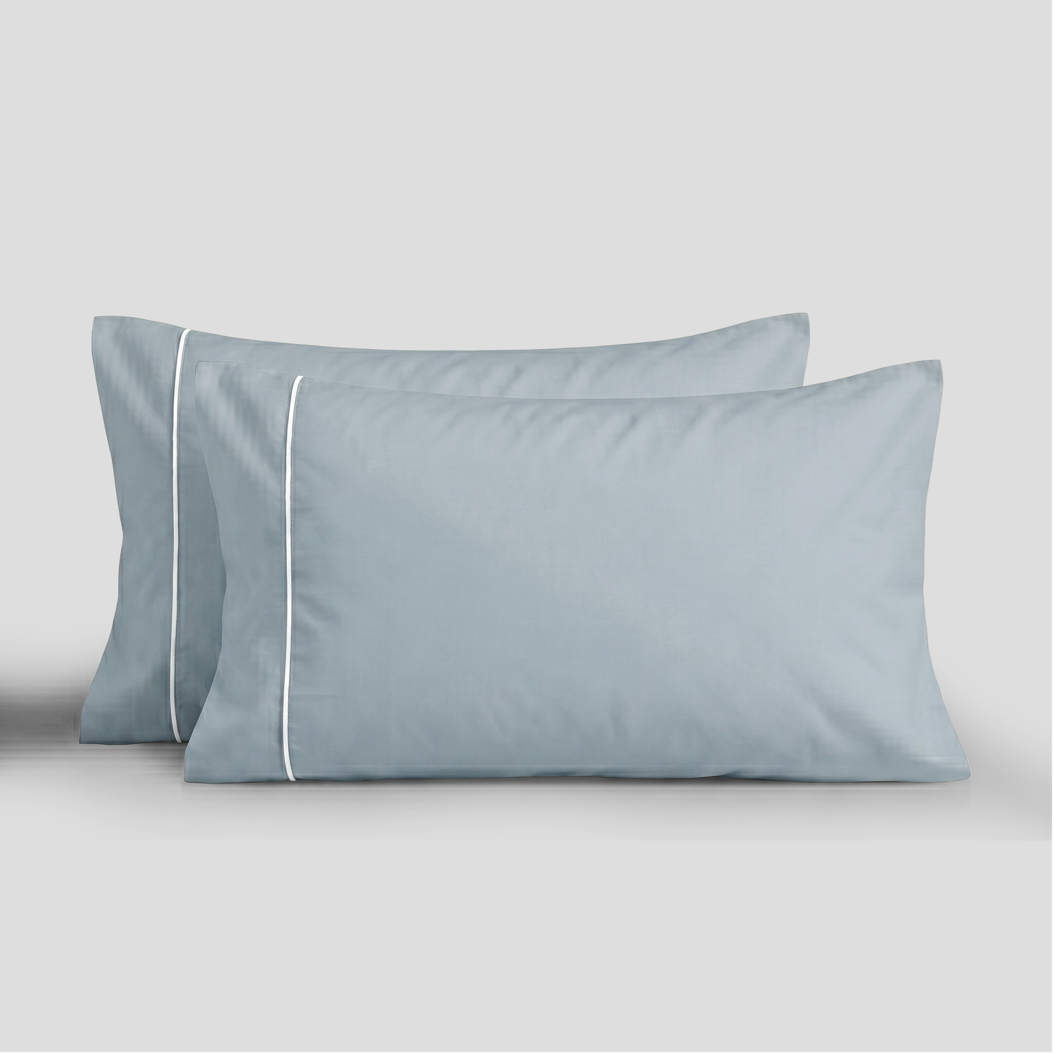 White Piped Percale Pillowcases
