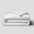 Light Blue Piped Percale Duvet Cover