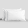Light Blue Piped Percale Pillowcases