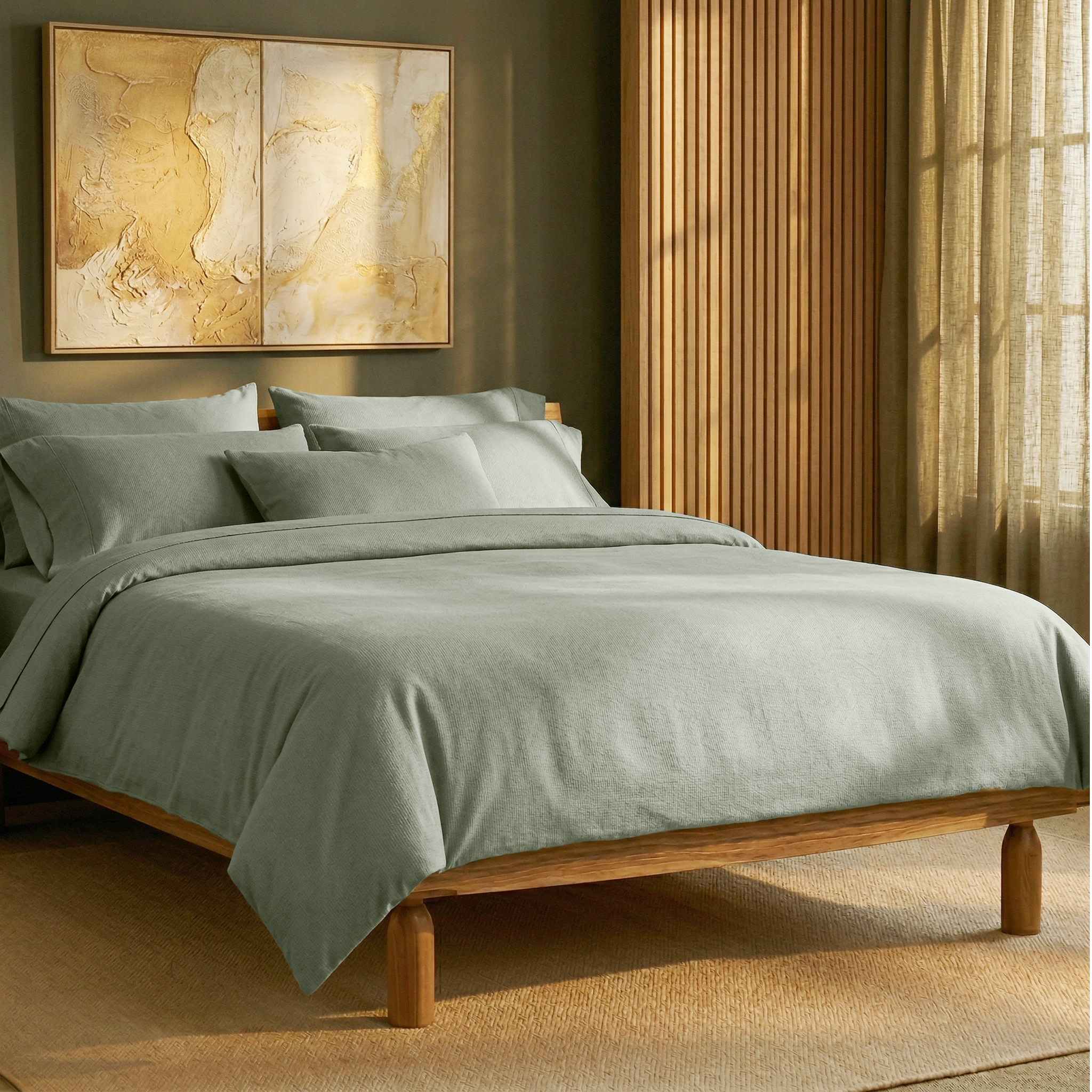 Sage Organic Cotton Percale Extra Deep Fitted Sheet