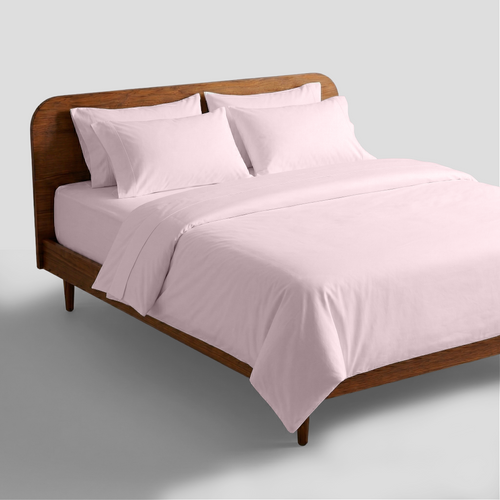 Soft Blush Crisp Cool Organic  Percale Duvet Set