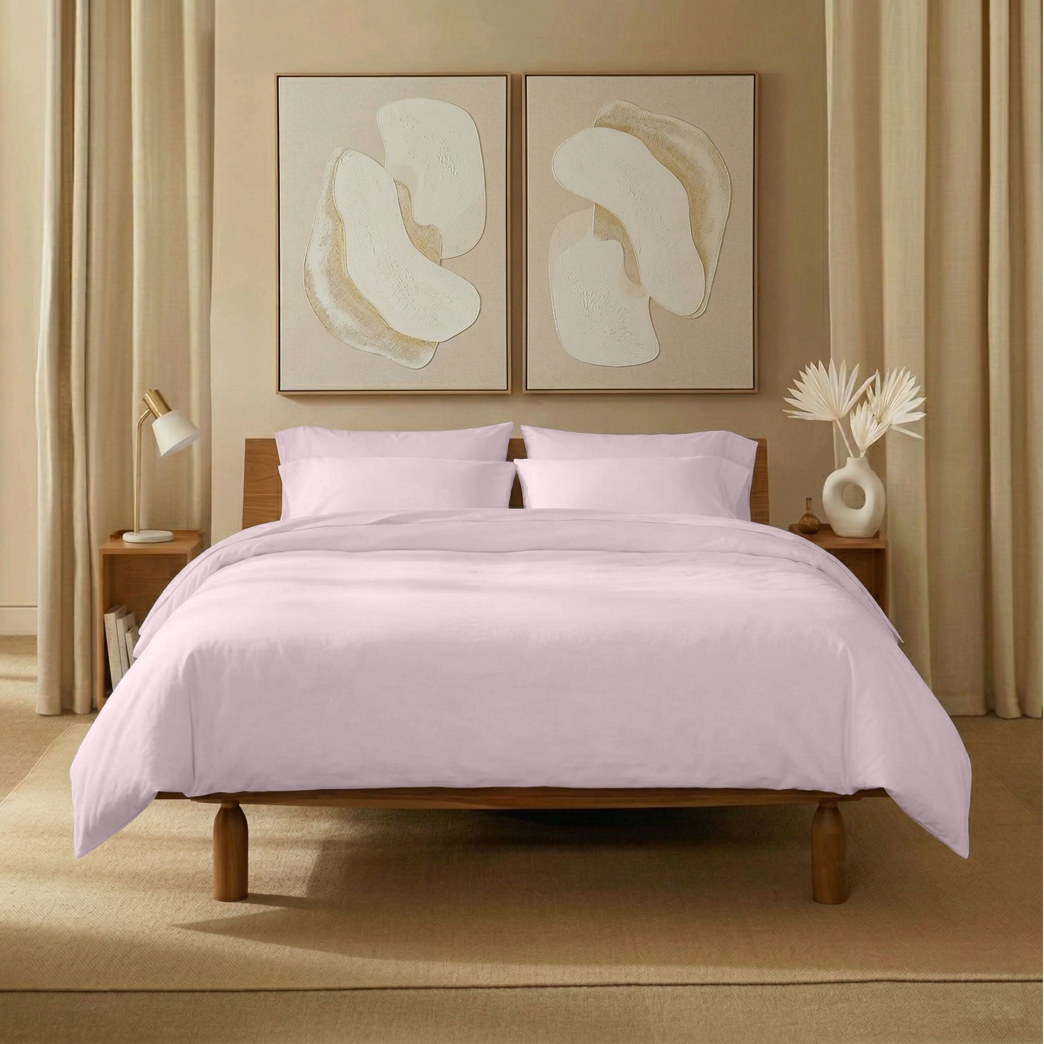 Soft Blush Organic Cotton Percale Extra Deep Fitted Sheet