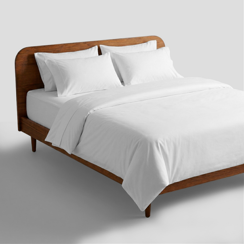 White Crisp Cool Organic Percale Duvet Set